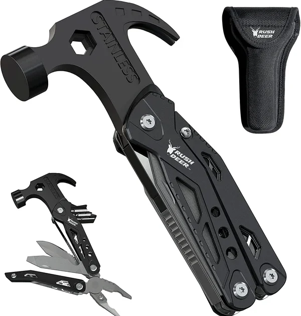 Marteau de survie multifonctionnel 14 en 1 en alliage d'acier inoxydable