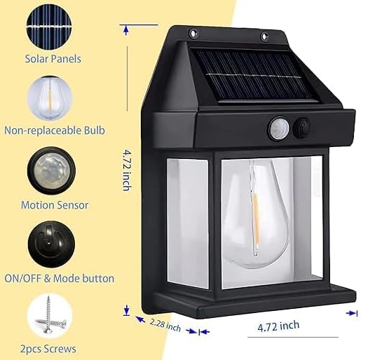 Appliques solaires murales avec détecteur de mouvement – Extérieur, étanche, 3 modes - Image 4