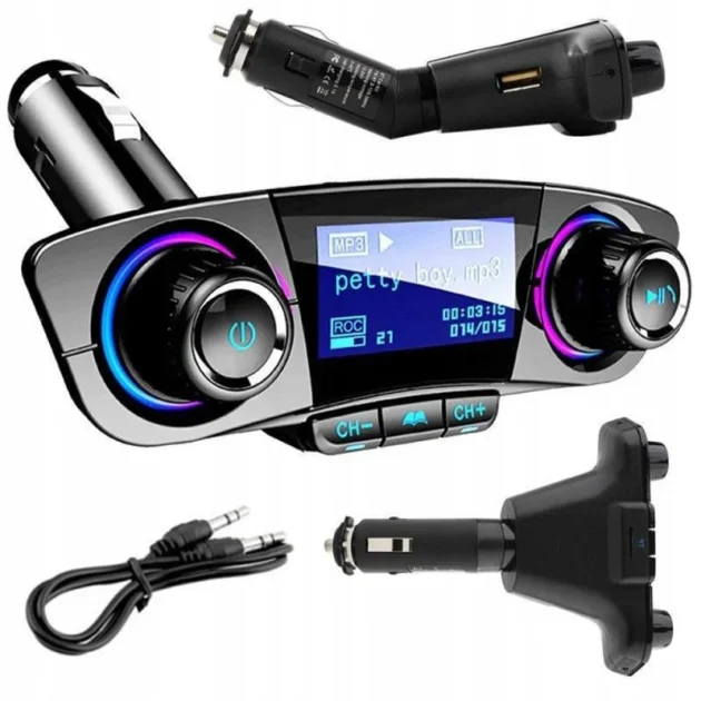 Transmetteur FM Bluetooth et Chargeur Voiture